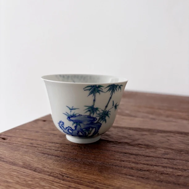 【南风】青花斗彩石竹主人杯