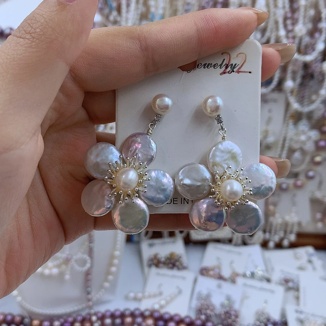 项链银S925镶嵌淡水珍珠