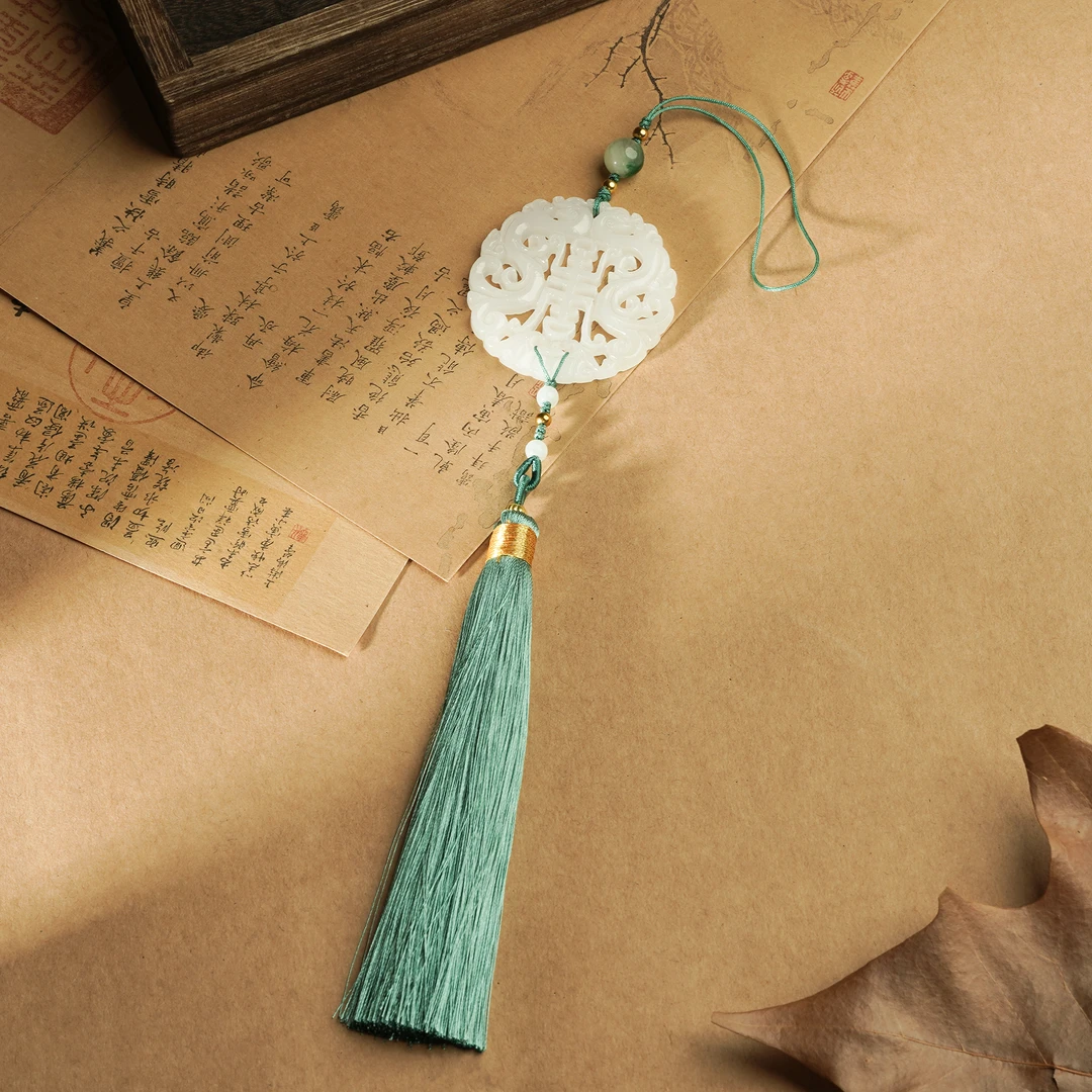 金丝玉圆牌镂空挂件包挂把件