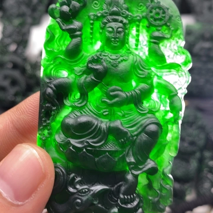 定制翡翠未镶嵌天然翡翠A货观音