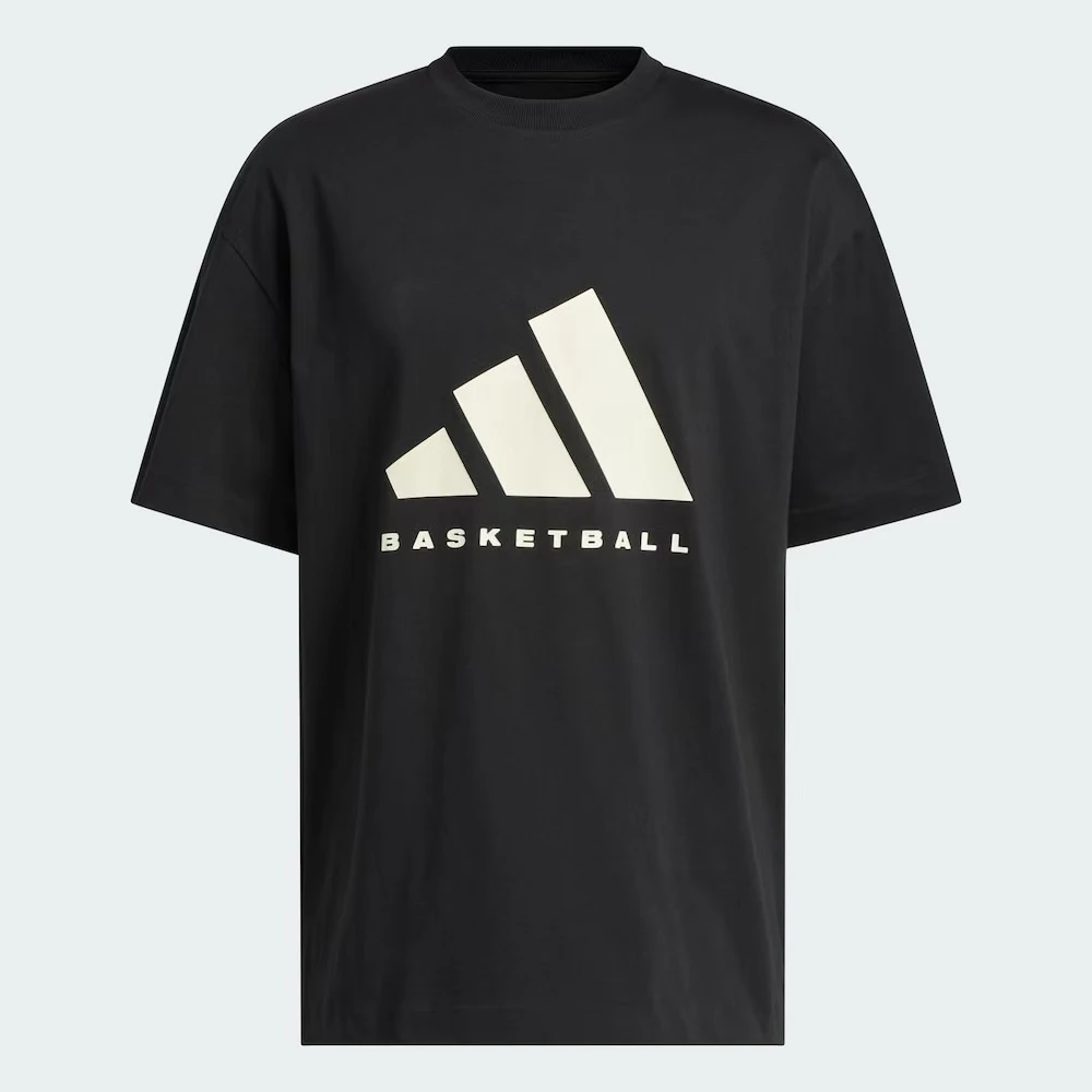 阿迪达斯ADIDAS情侣款篮球运动短袖时尚休闲宽松圆领T恤JY0199#HN