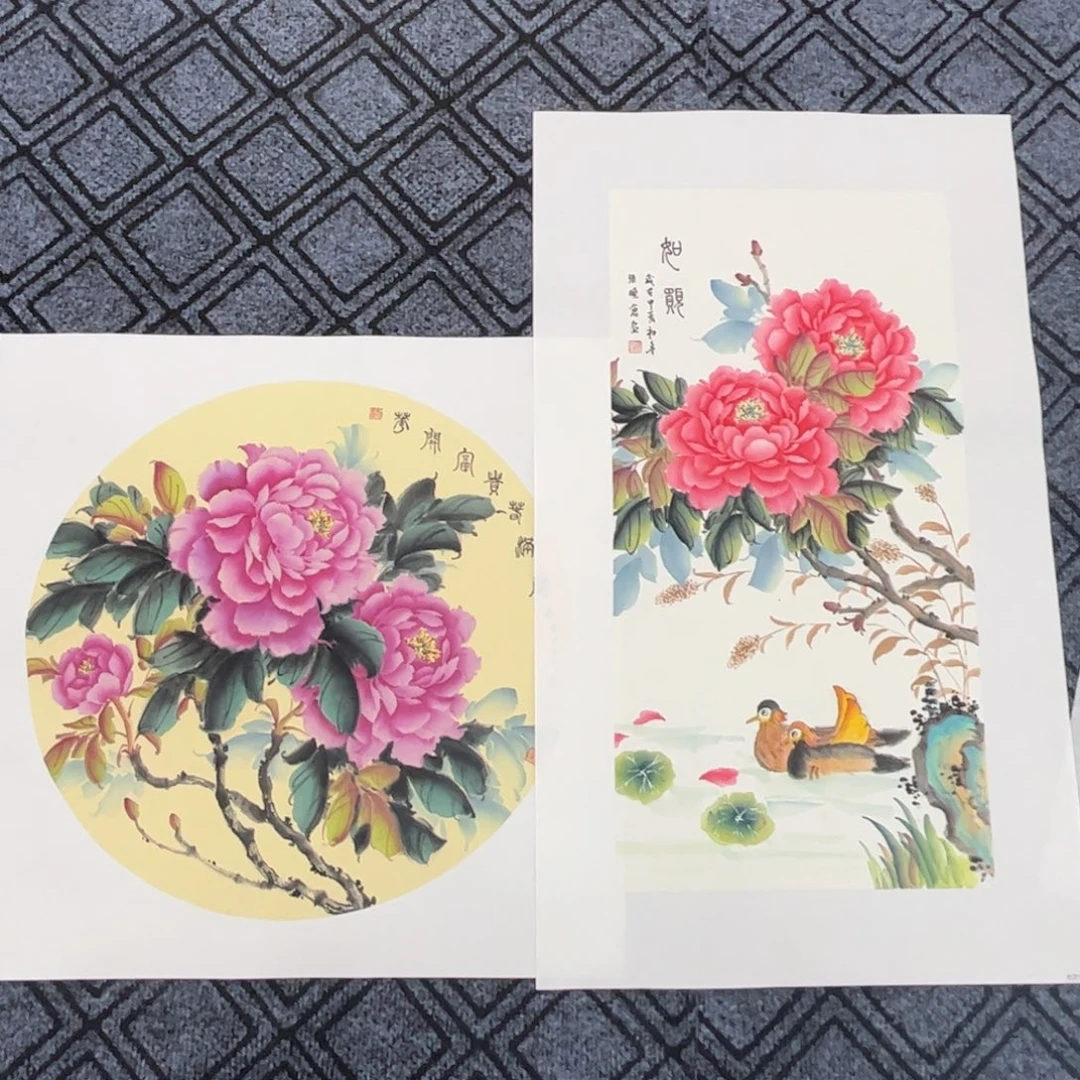 木***然国画花鸟作品两幅