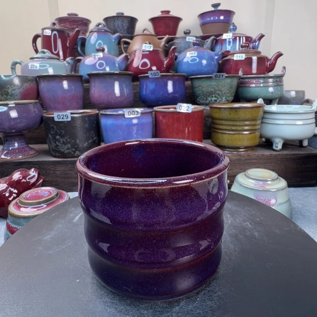 紫色竹节杯满容150ml