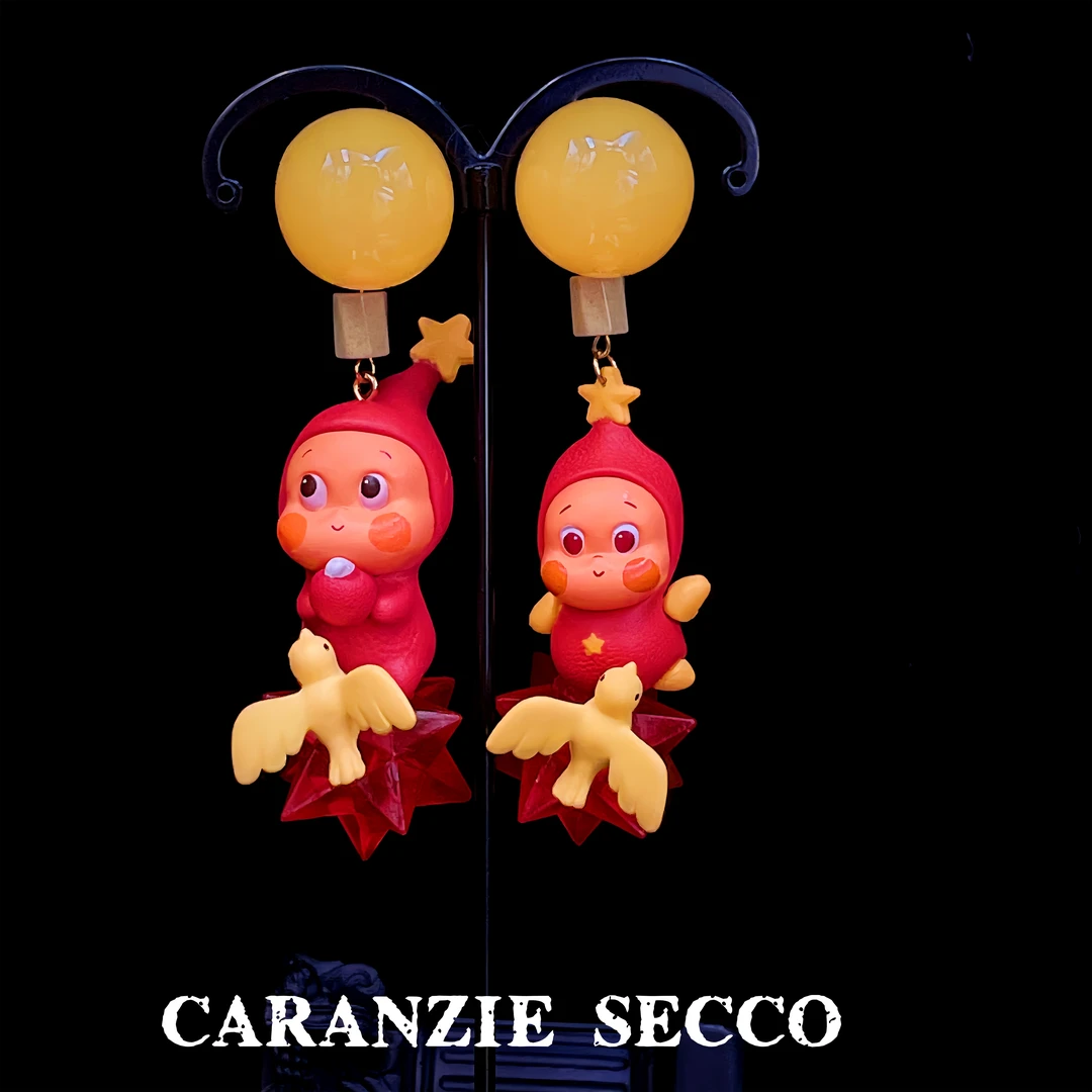 铜合金树脂耳饰 【3149】时尚创意设计个性纯手工DIY气质萌娃耳环