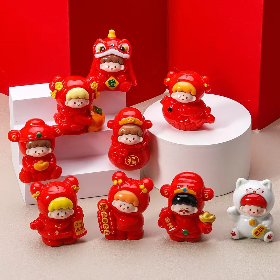 新年阿卓九款福气小娃新年氛围感摆件