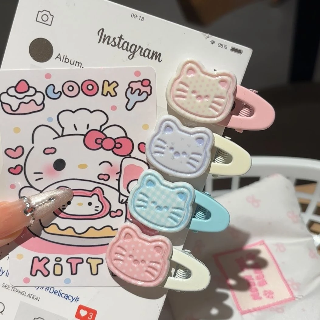 新款猫猫发夹少女心可爱侧边ins刘海甜美卡通夹子发饰头饰发卡