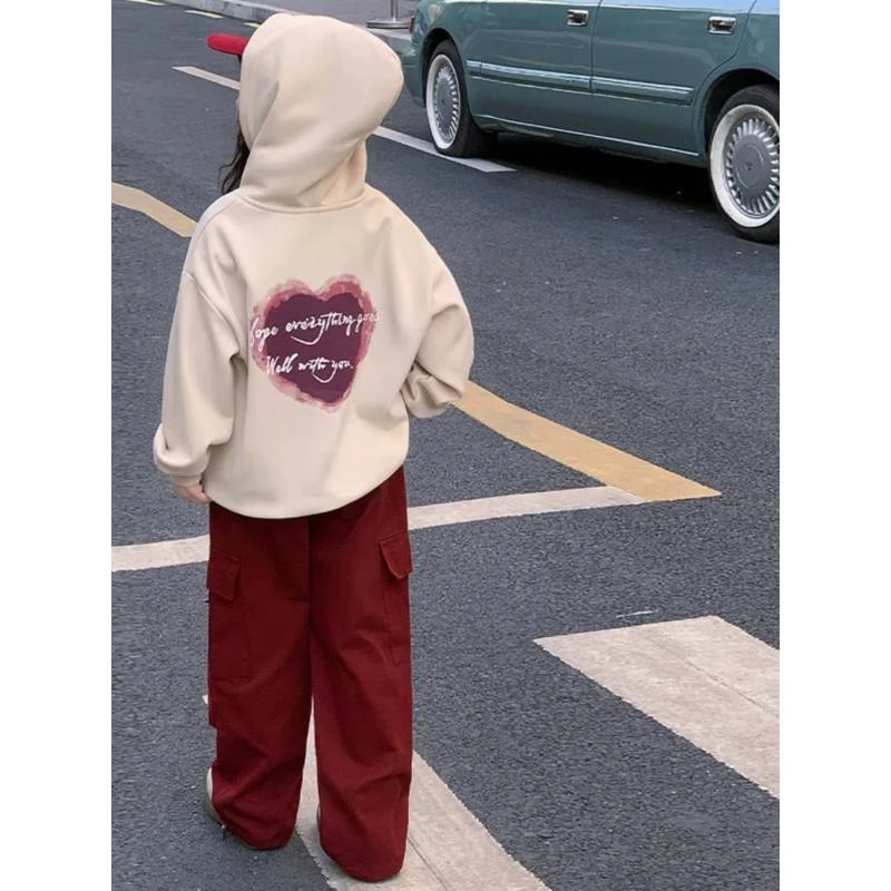 404081《现》小涵家韩版童装儿童舒适春款百搭洋气连帽百搭卫衣