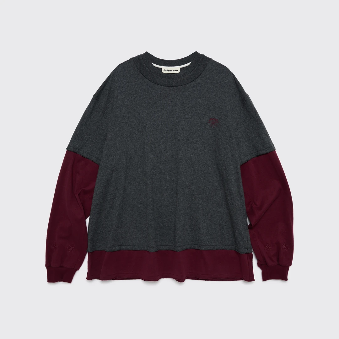 FAFAMOON 假两件拼接水洗TEE FFMST25D007B