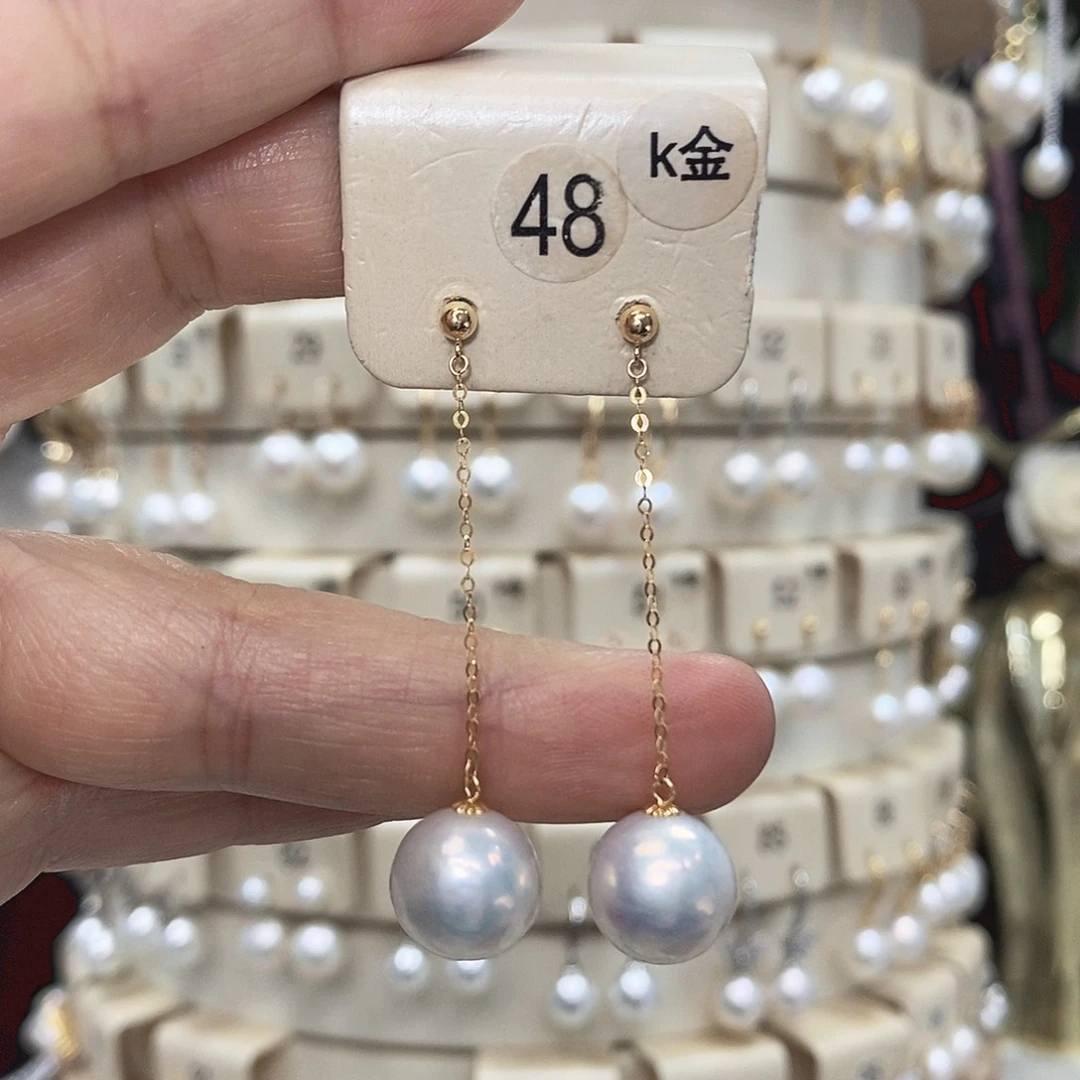 耳饰淡水珍珠18K金镶嵌