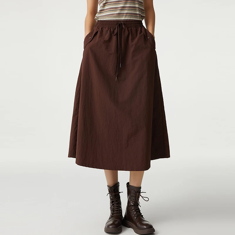 布景女2025年春季新品松紧腰头半裙A字裙BW51QM0202