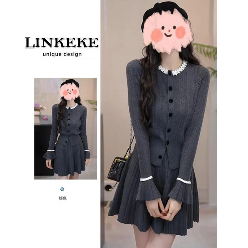 秋季新款韩系学院风显瘦针织开衫大码胖mm遮肉巨好看气质修身上衣