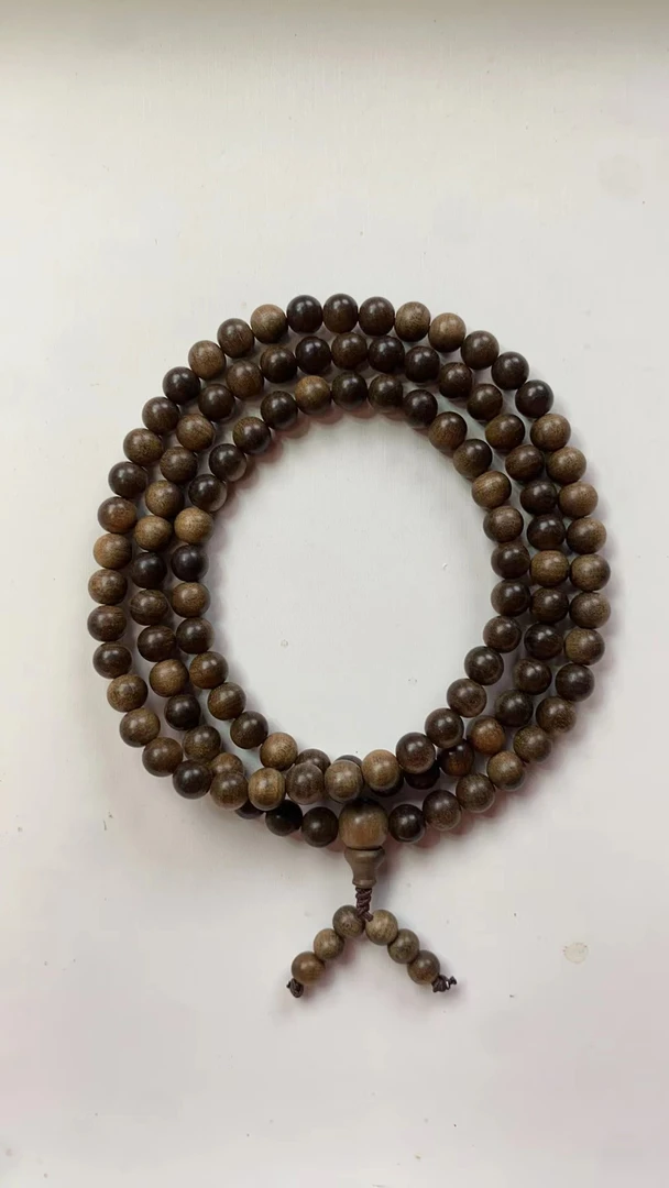 阴沉老山檀香横纹0.6*108颗圆珠多圈手串（福利款）