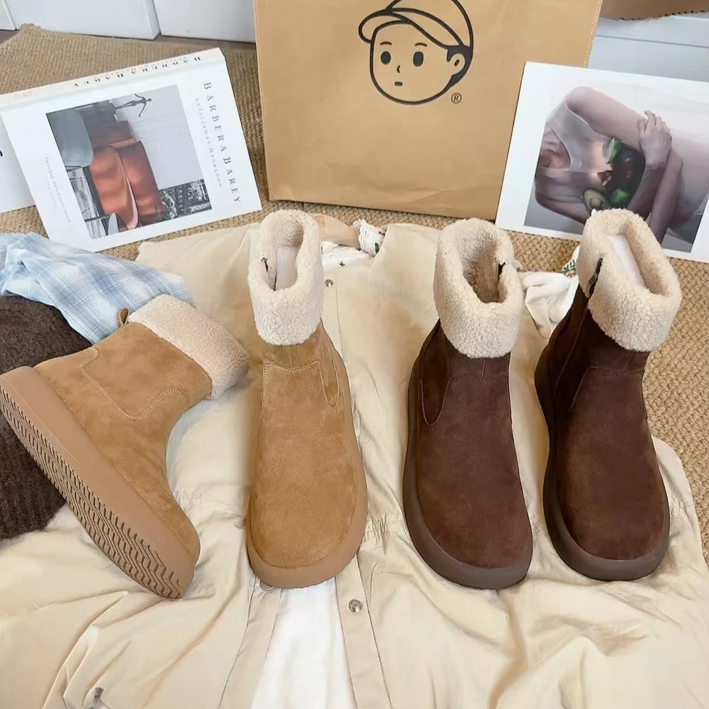 0033新款复古保暖冬季舒适软底短靴