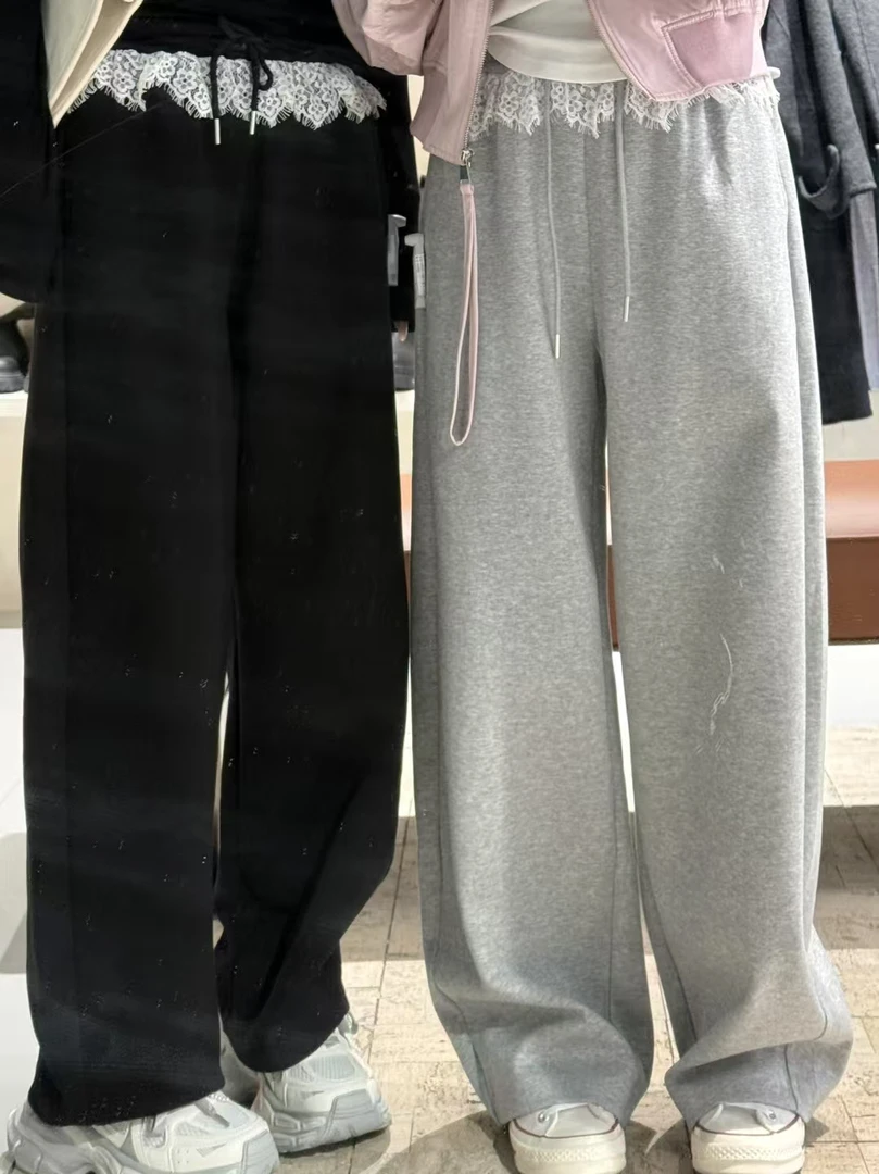 A98003刘梅家蕾丝卫裤休闲裤