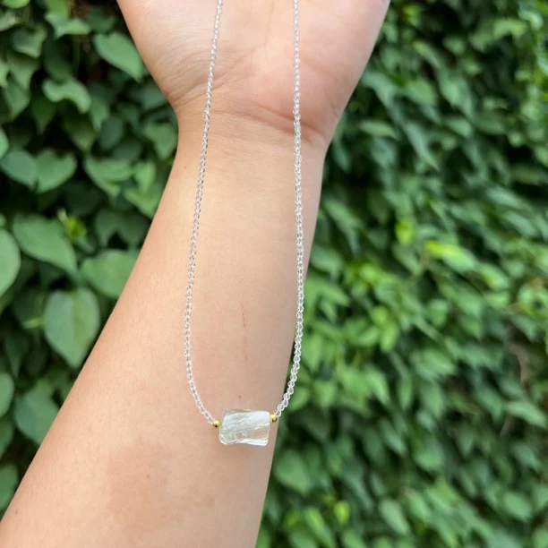 【月月家】P067天然水晶 原创随型绿水晶设计款项链 多样性发其一