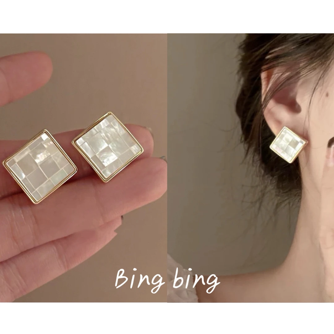 铜合金耳饰 【复古画报】法式温柔轻奢百搭高端韩系耳钉 A305