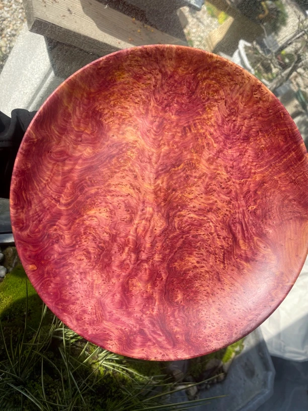 血柏30.5三足大果盆，高5．2手工