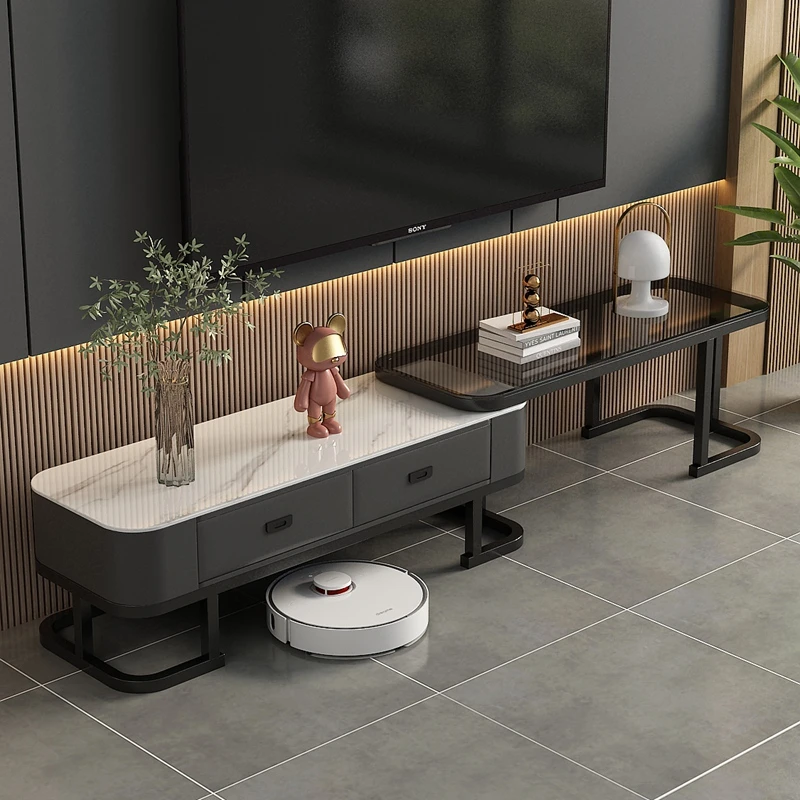 意式岩板电视柜茶几组合家用客厅现代简约创意小户型轻奢电视机柜