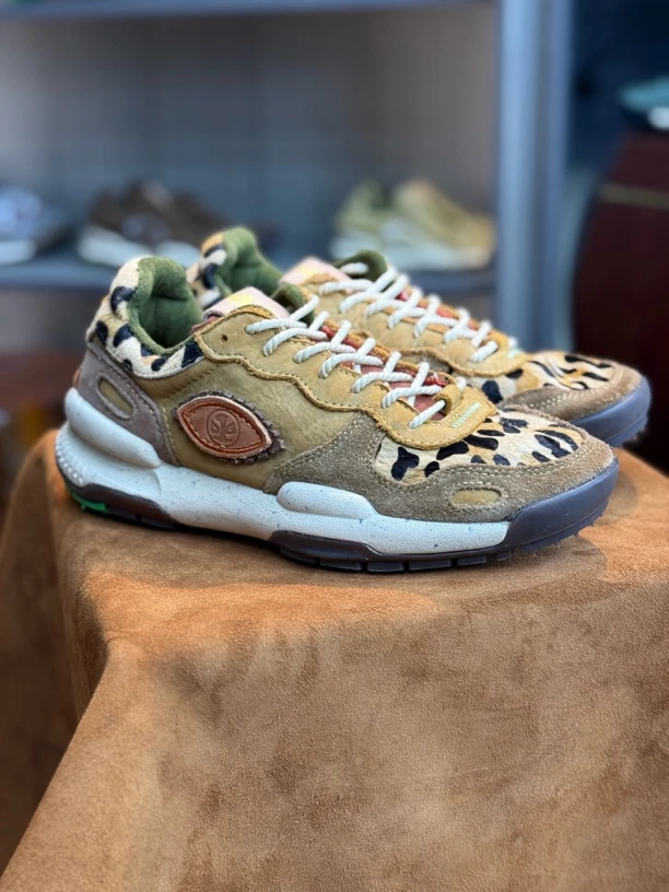 gddgnoc豹纹常规款复古鞋水洗做旧工艺