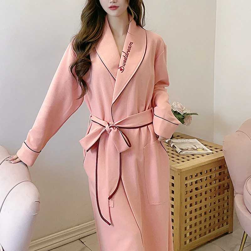 睡袍女新款浴衣速干睡衣夏季纯棉全棉浴袍吸水速干裕袍女士夏浴服