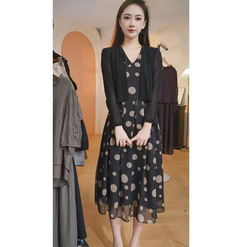 【新款】时尚套装新款两件套装显瘦时尚百搭夏季连衣裙+外披