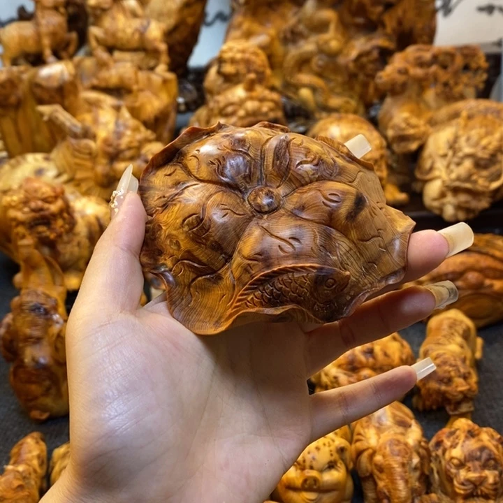 柏木荷塘摆件手把件