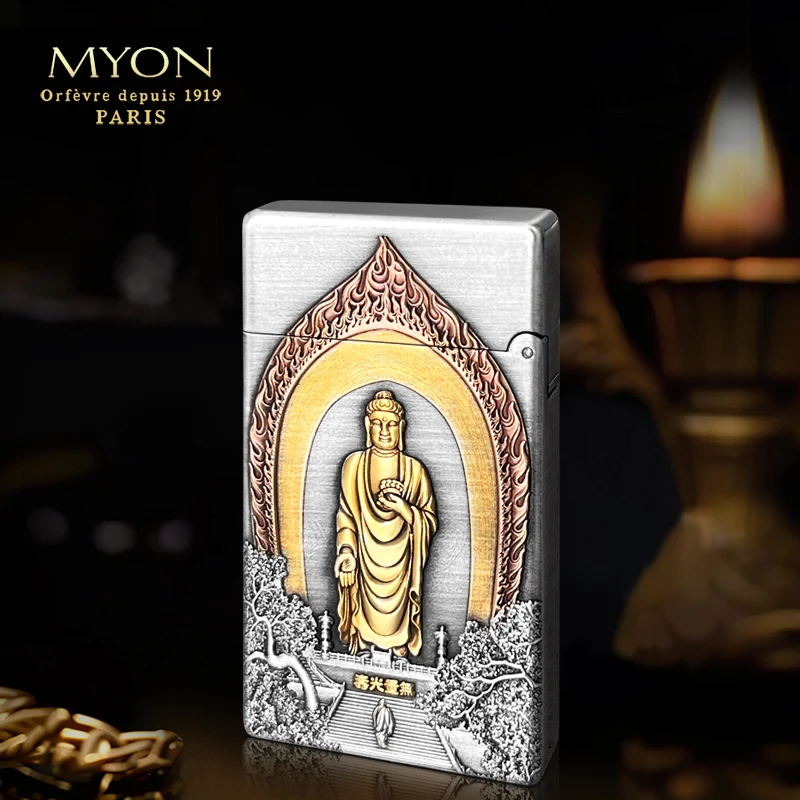 MYON勉牌爵士待机王M9东林大佛专属礼盒高端煤油打火机