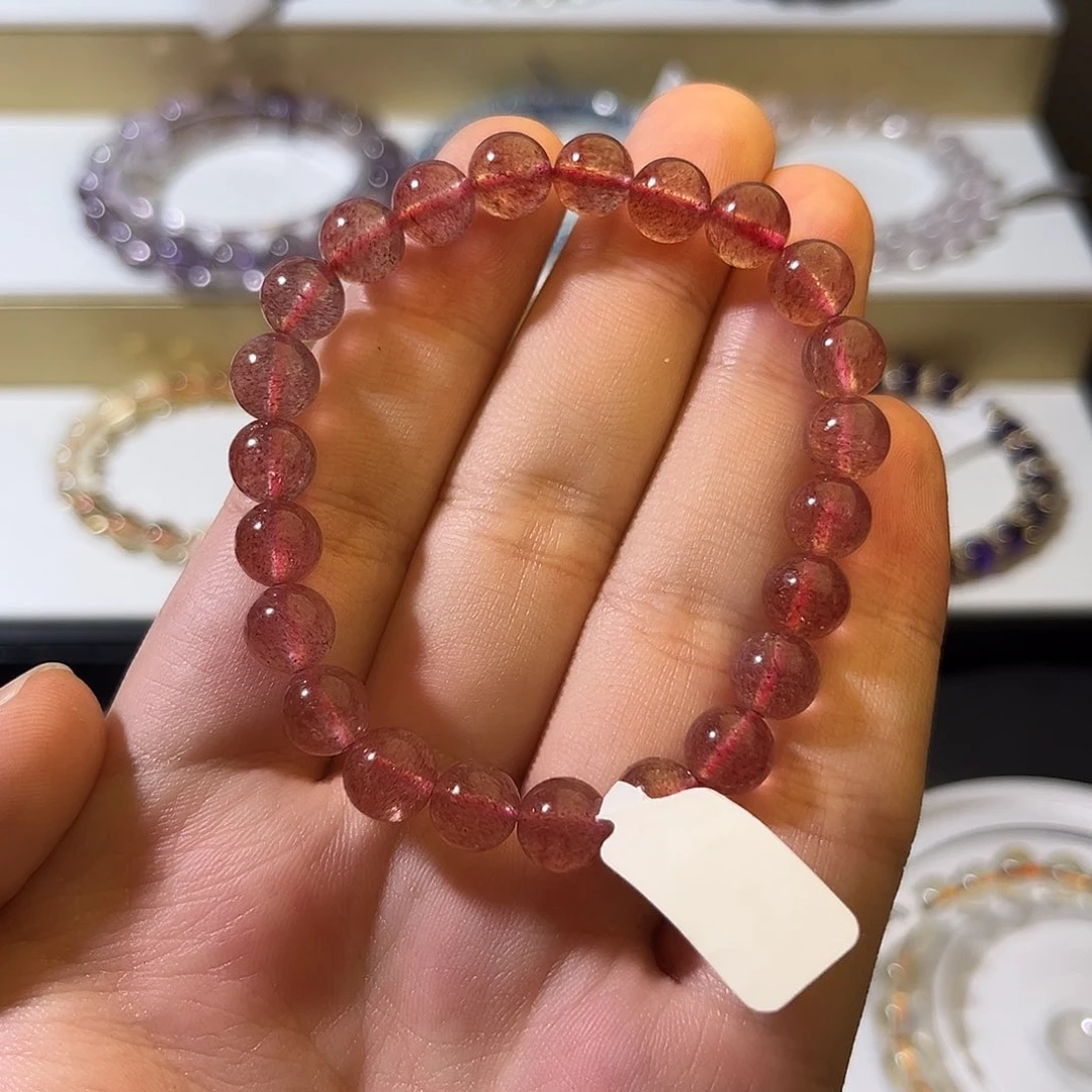 8mm鸽血红草莓晶手链