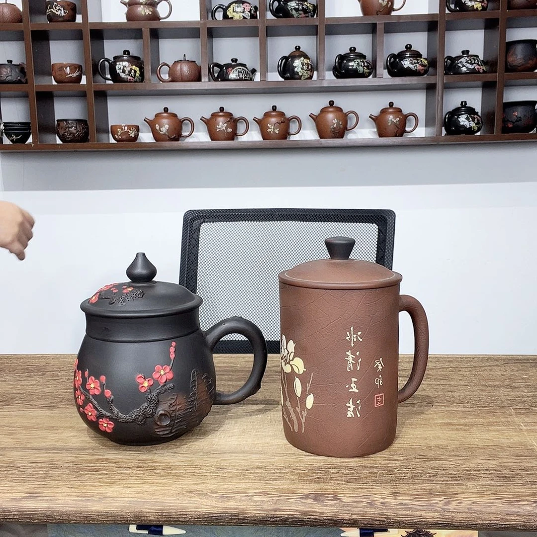 小****两只办公杯微瑕紫陶