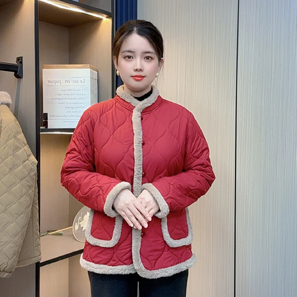 中老年女装冬季加绒棉衣外套洋气妈妈装时尚棉服奶奶休闲保暖棉袄