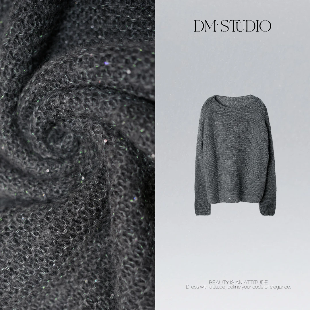 DEDM•STUDIO/慵懒风保暖气质马海毛羊毛混纺毛衣2507MY/M72523