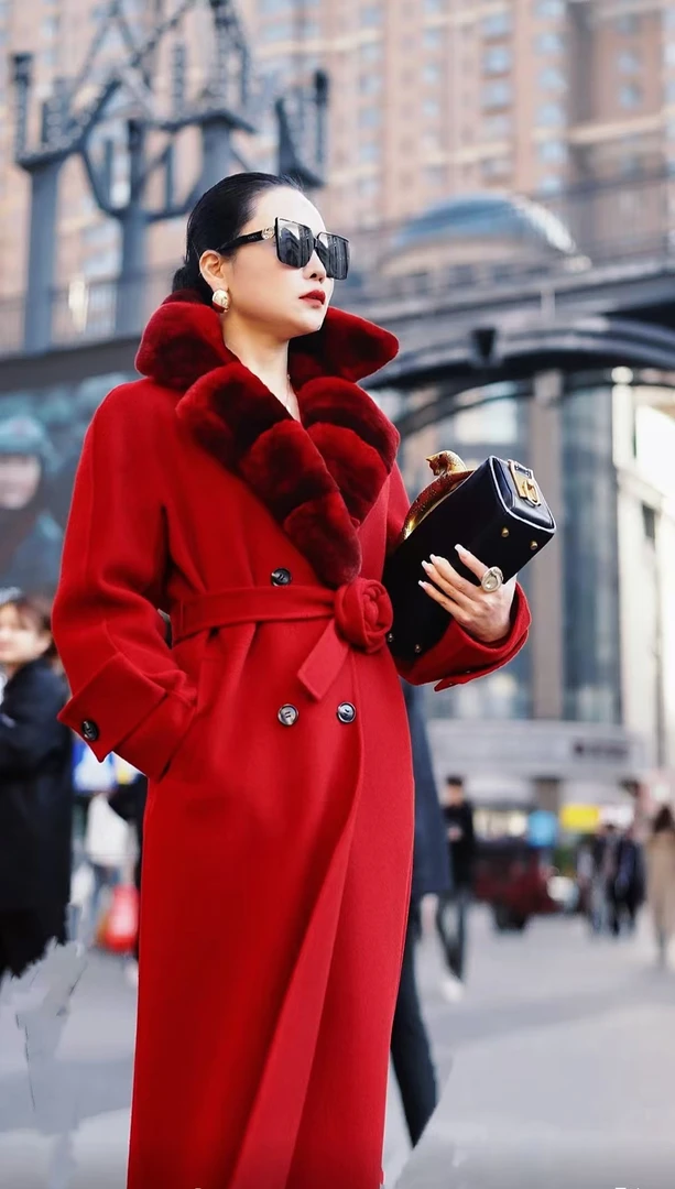 【U are U 国际】设计师大衣显瘦气质时尚女款秋冬款大衣拼接