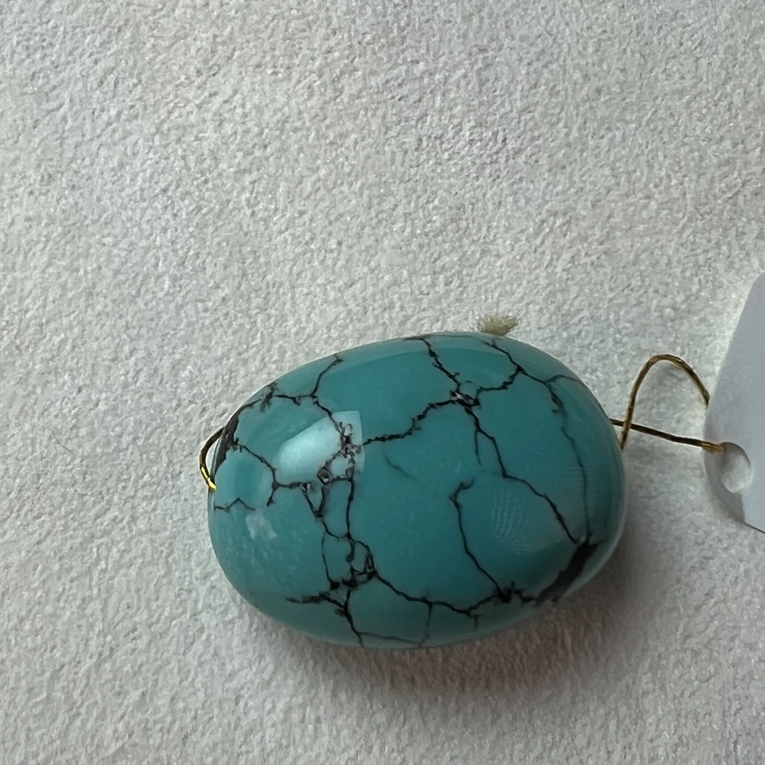 充填绿松石绿松石随形水滴吊坠