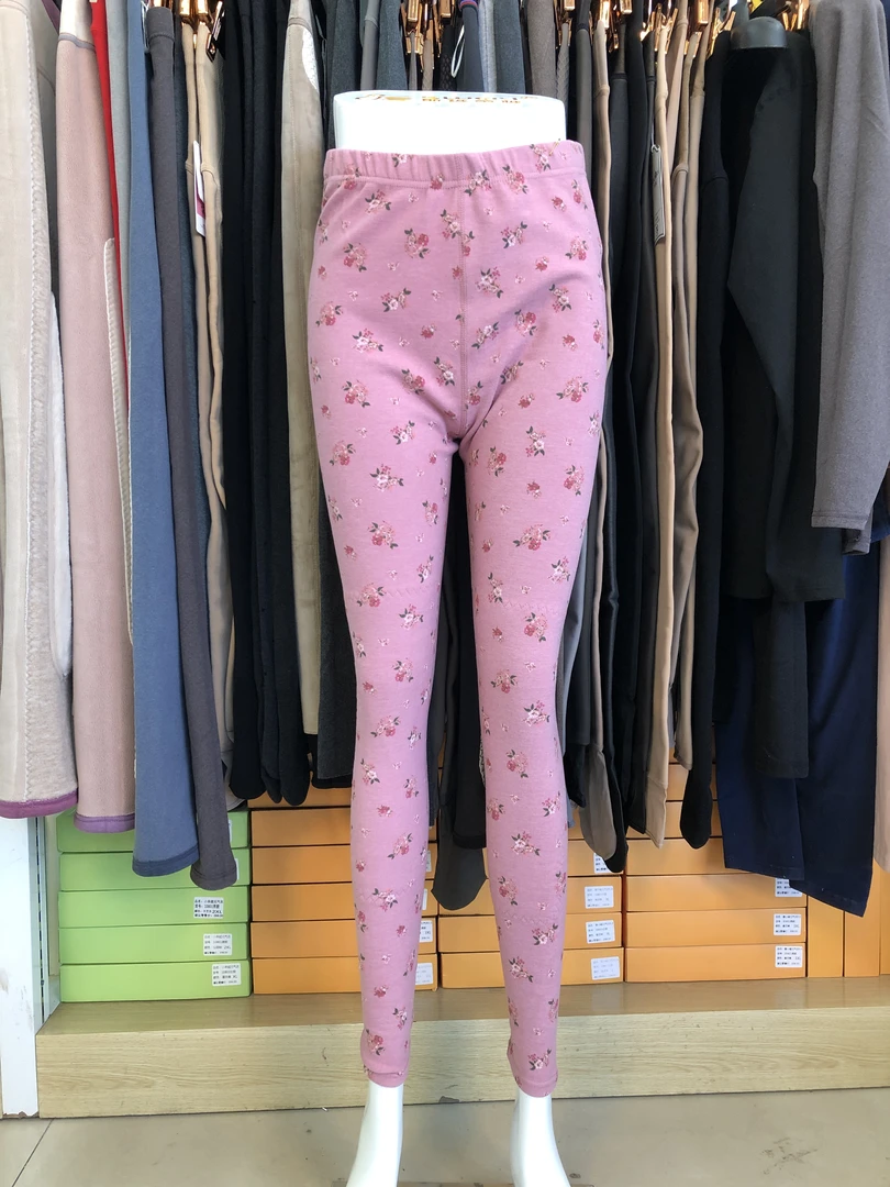 小印花护膝女士保暖裤秋冬新款舒适抗寒加厚保暖秋裤