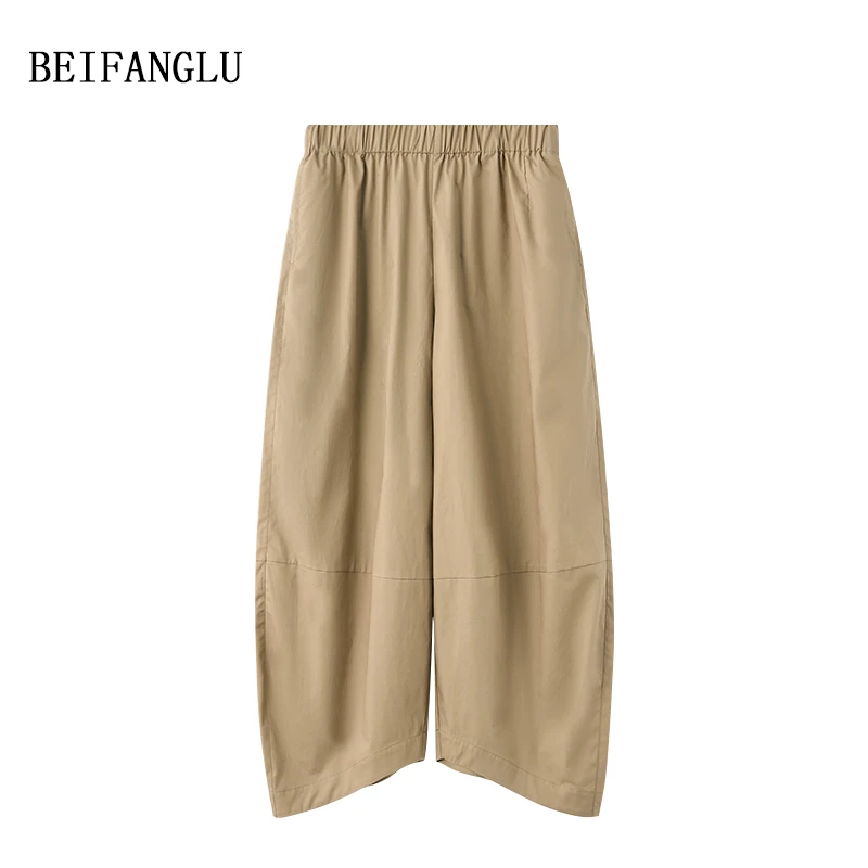 北方鹿 夏季新款休闲阔腿裤宽松舒适凉感百搭时尚10063