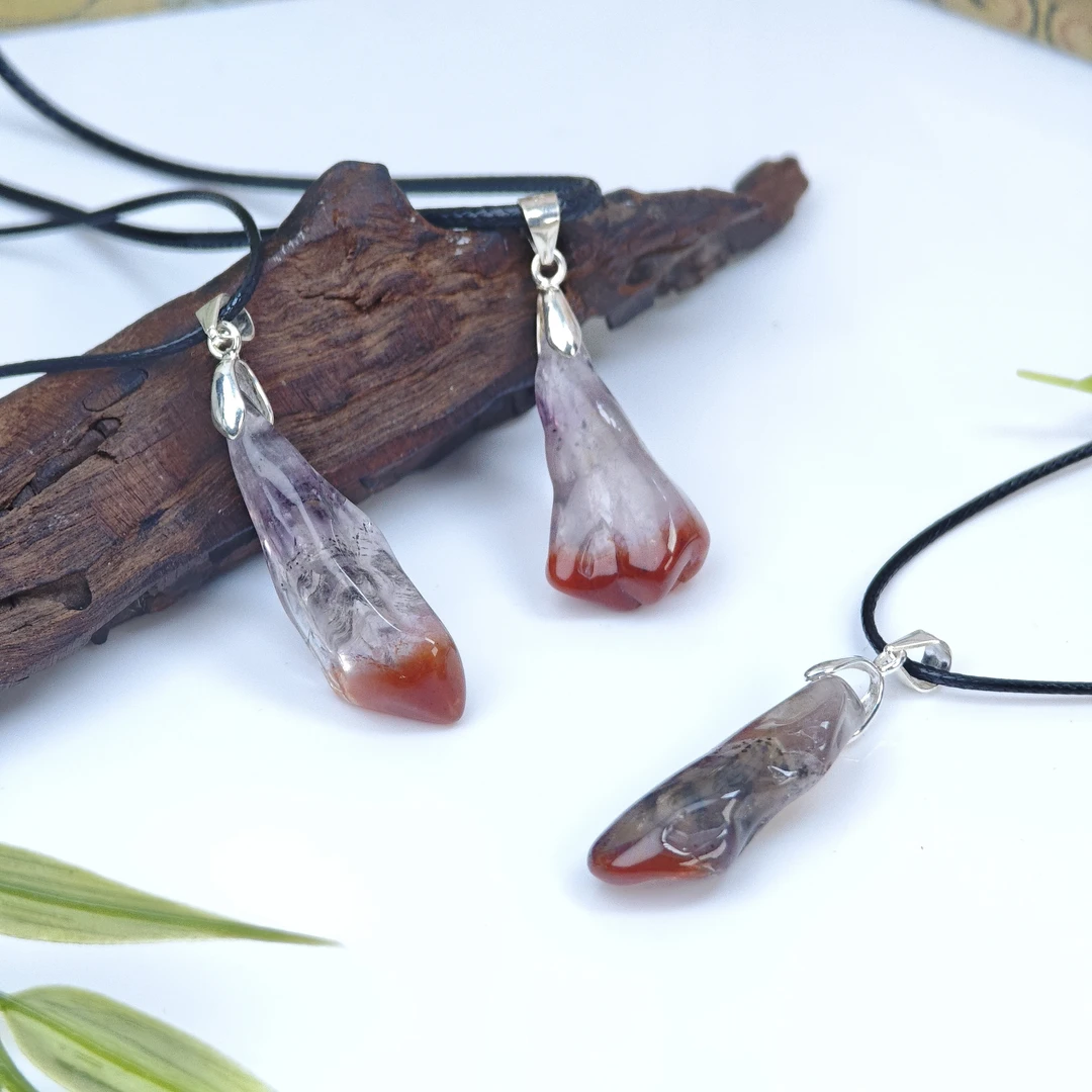 【铭记珠宝】S925银极光水晶吊坠2-2DM176H186【多样性发一】带皮绳