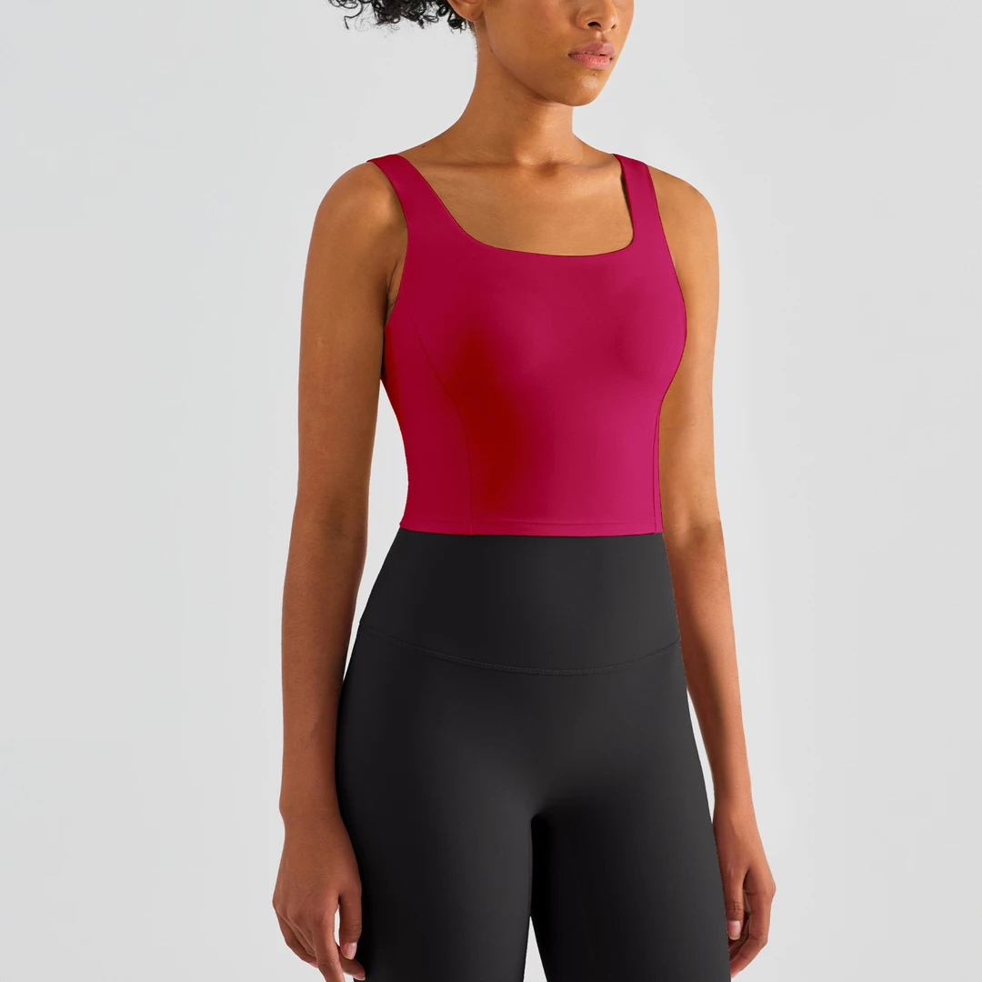 【裸感】Z-13494固定杯裸感瑜伽外穿健身打底背心带胸垫女春夏穿搭