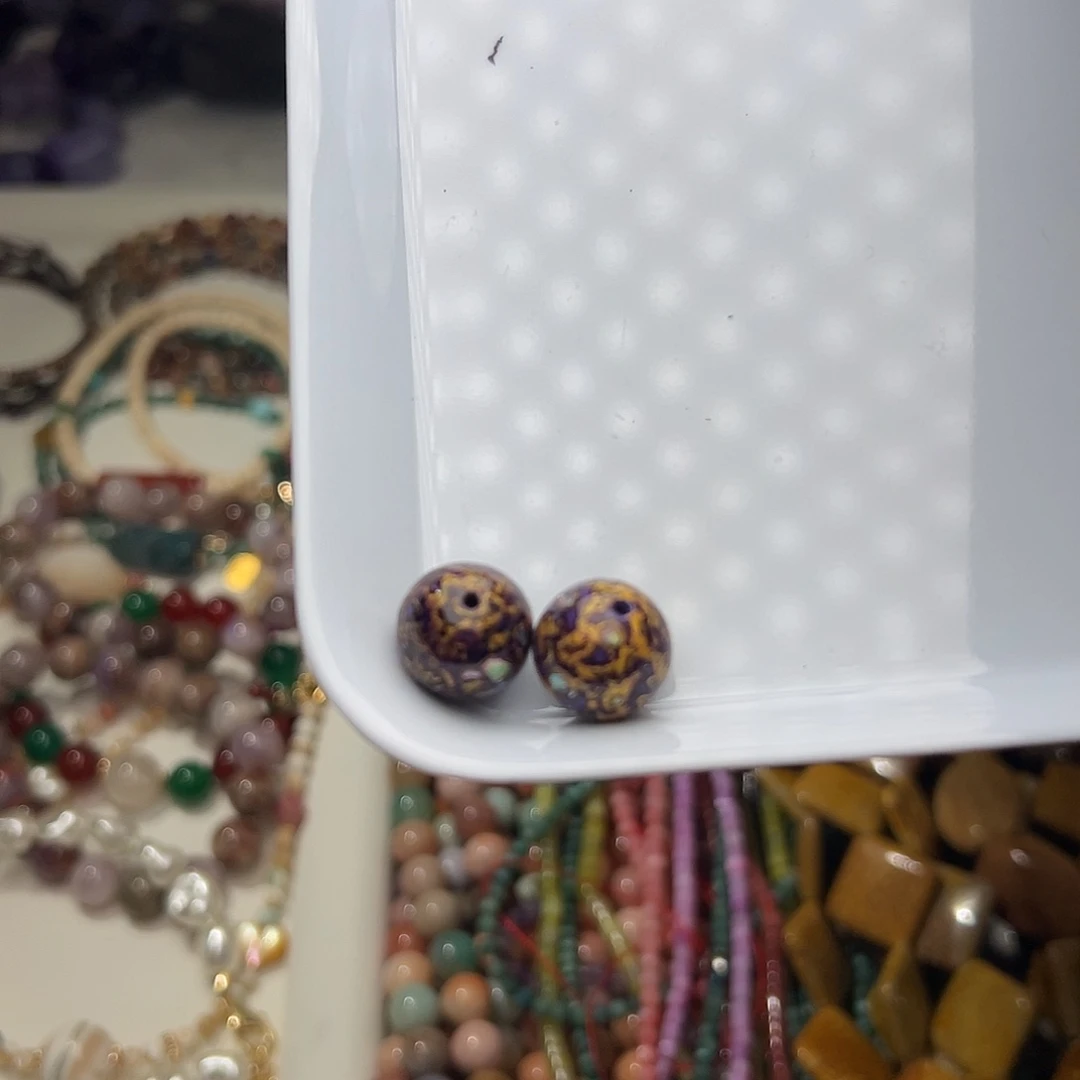 玛瑙/玉髓合金珠宝半成品G640。14mm大漆珠圆珠一个