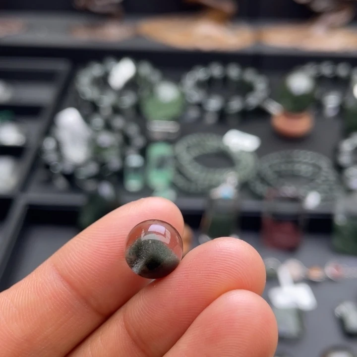 未镶嵌手链水晶绿幽灵金字塔单珠定制