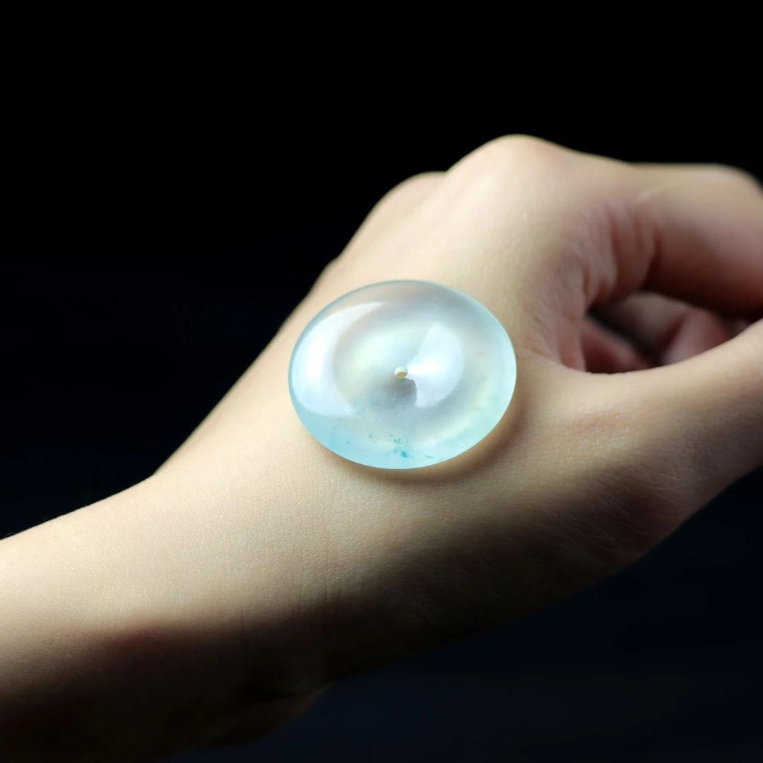 少博珠宝|天然缅甸A货翡翠平安扣吊坠男女同款冰种底色礼物