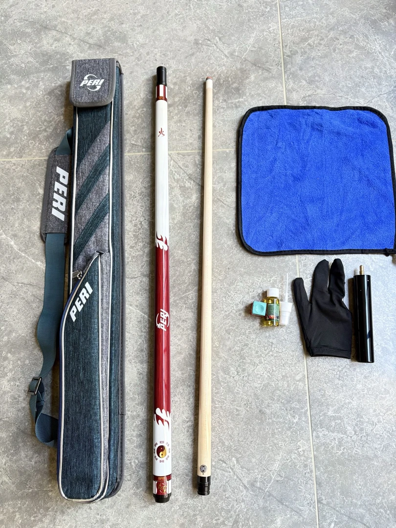 TJ水火复刻中式风格太极图案大头分体台球杆适合黑八斯诺克