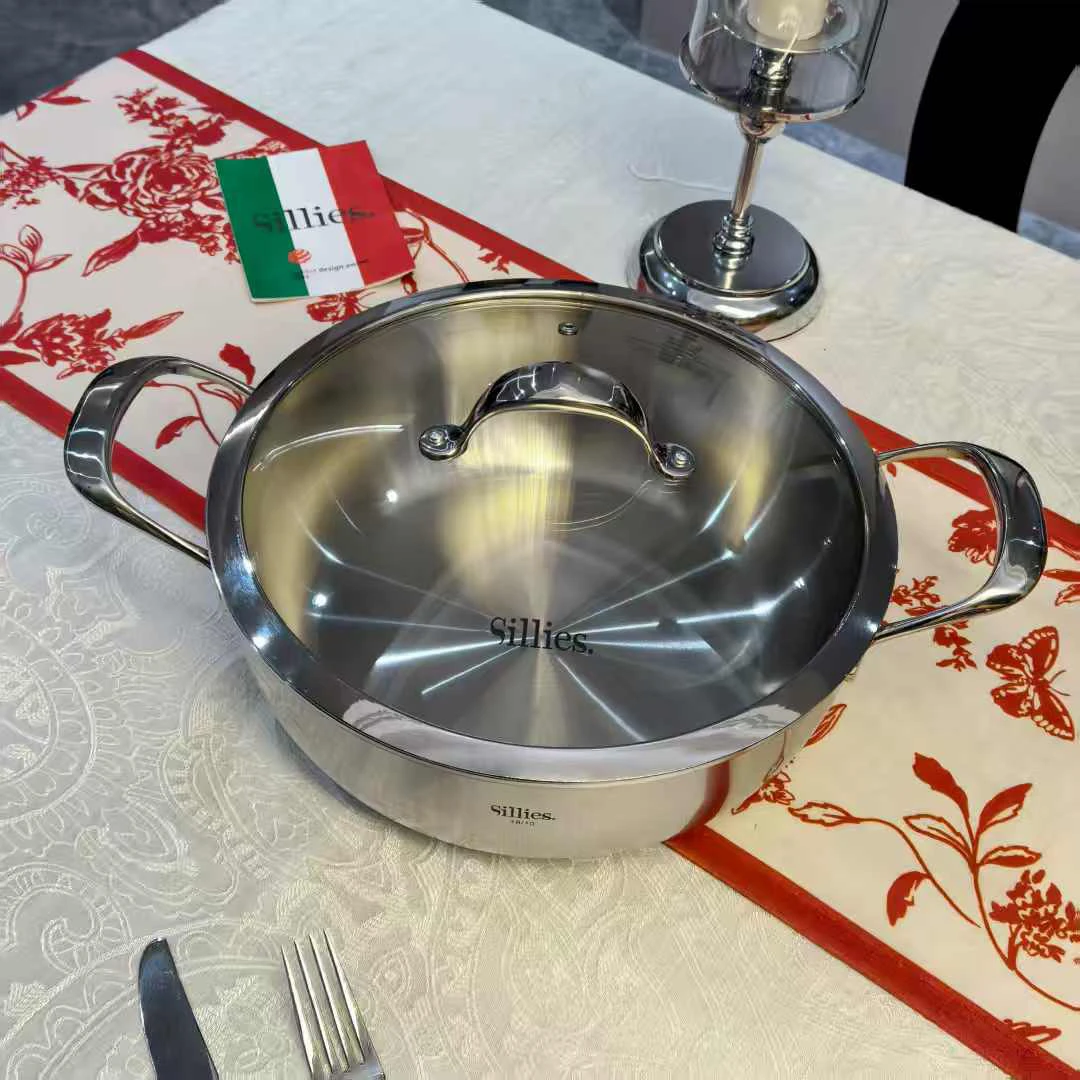 Silliess 七层钢一体成型28厘米汤锅火锅 内径28厘米高度10厘米