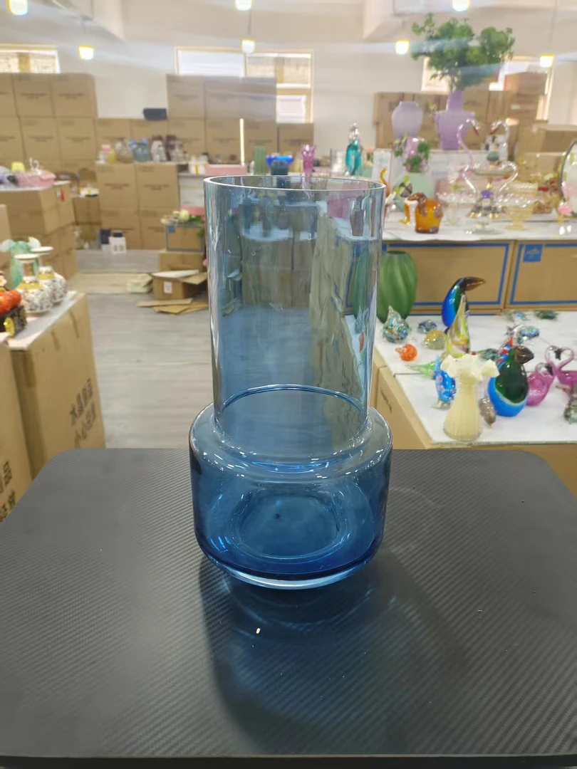 S外贸孤品花瓶花器蓝色鱼缸中古花瓶
