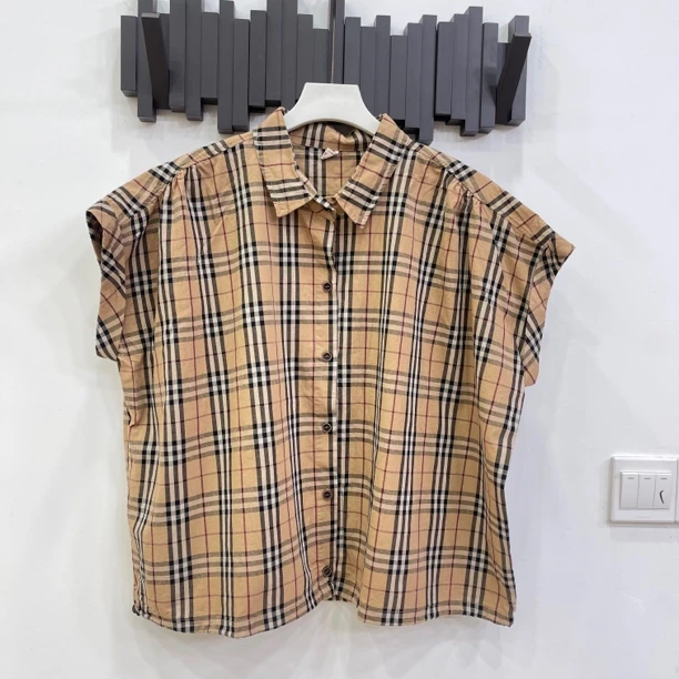 322格子落肩袖开衫女