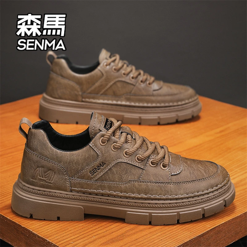 SENMA/森马马丁靴男款冬季英伦风复古短靴防滑耐磨休闲运动工装靴