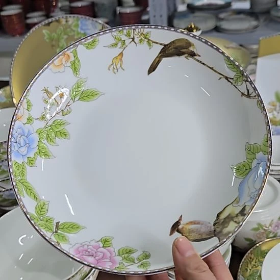 瓷片微瑕琴瑟和鸣8寸4个珐琅彩深盘66666