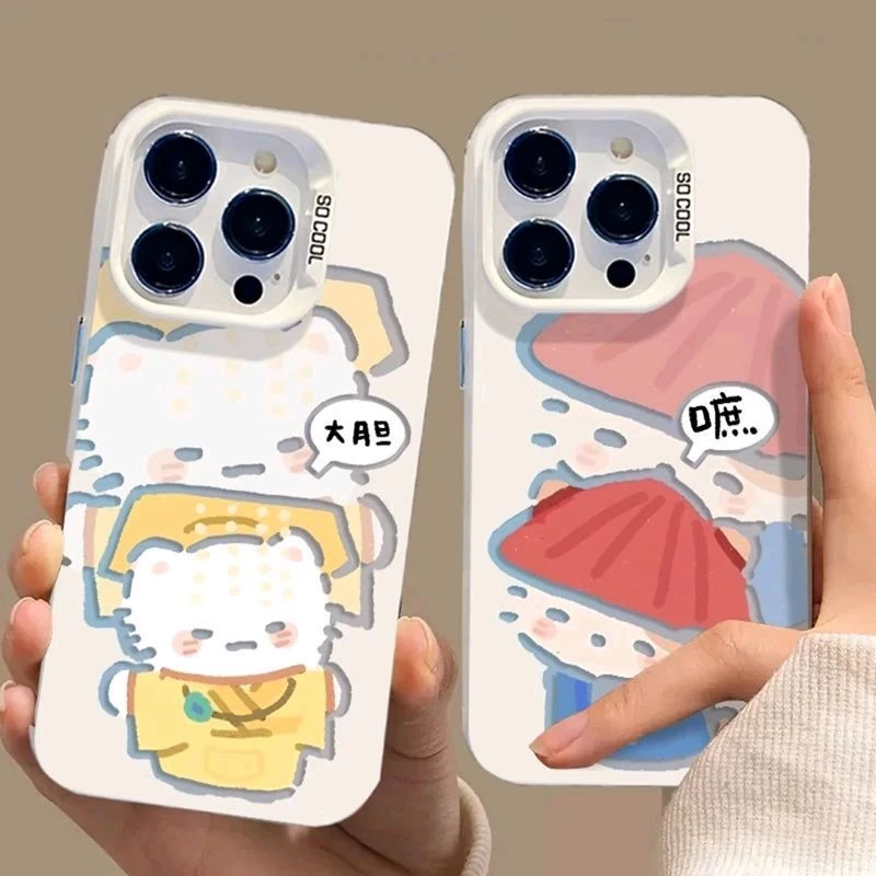 皇帝猫咪适用iPhone15苹果14彩银手机壳VIVO小米OPPO华为大孔彩银