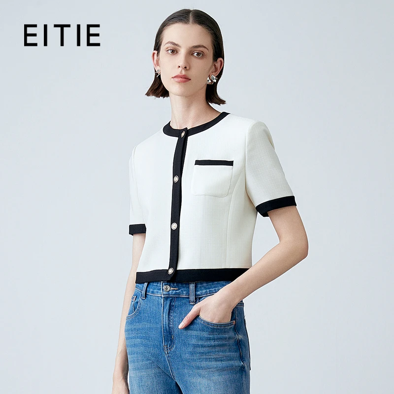 EITIE爱特爱春季新款时尚百搭短款外套女7703406