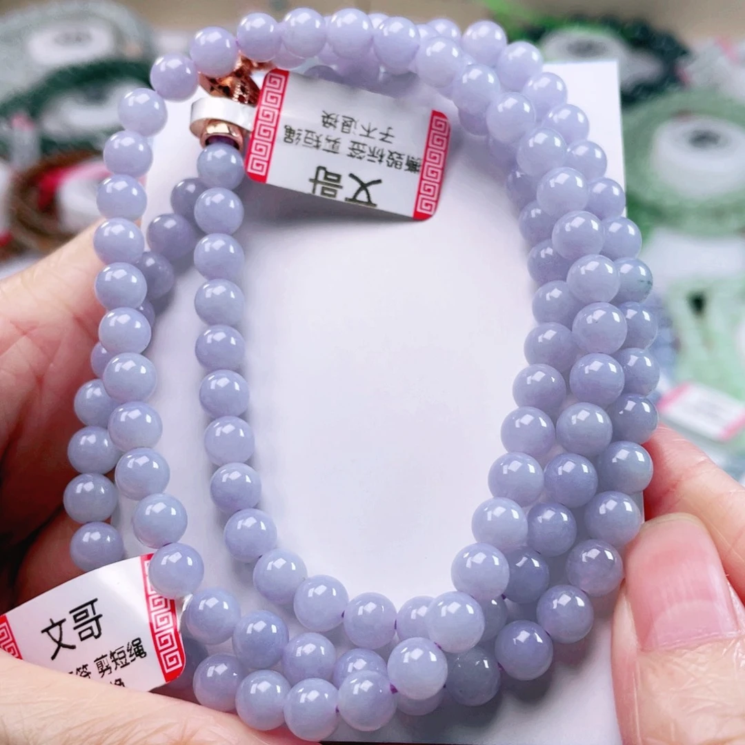 翡翠未镶嵌项链天然翡翠项链6.1mm左右