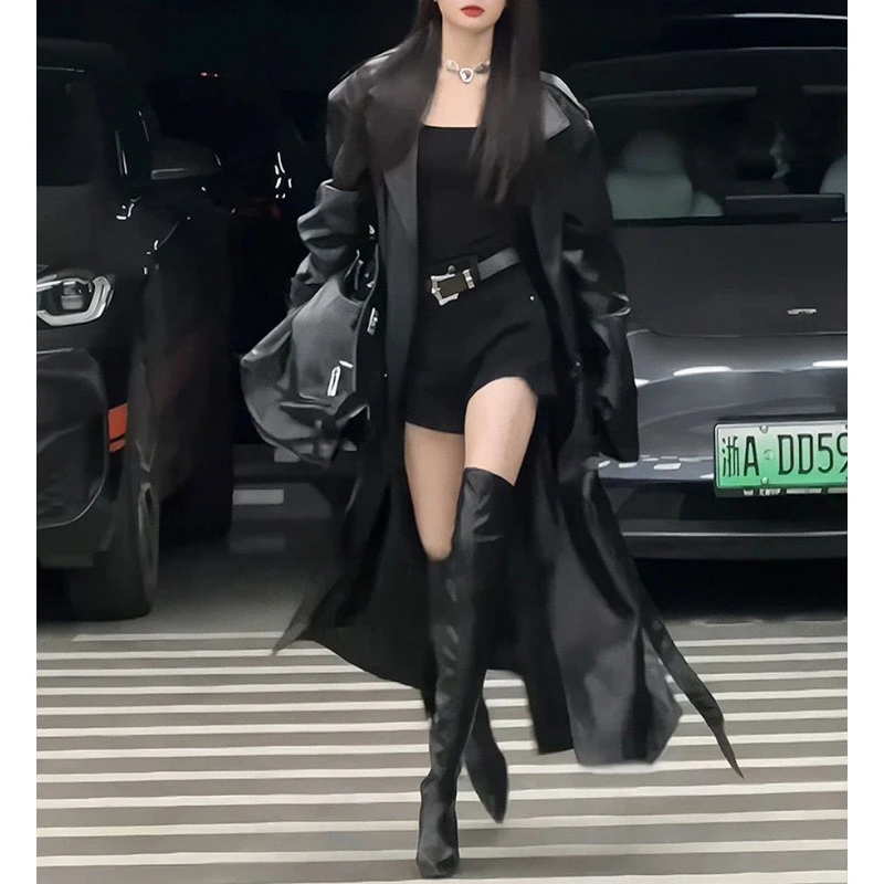 黑骑士2.0 秋冬款高端显瘦加绒两面穿皮衣黑色气质